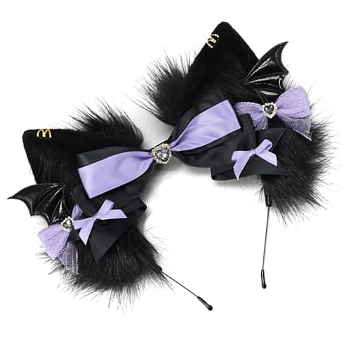 Illkjasfc Katzenschwanz, schöne Katzenohren, Haarband, Plüsch, Wolfsschwanz, Halloween-Party, Kostüm, Zubehör für Erwachsene, Frauen, Männer, schöne Plüschohren, Haarband für Halloween Illkjasfc Katzenschwanz, schöne Katzenohren, Haarband, Plüsch, Wolfsschwanz, Halloween-Party, Kostüm, Zubehör für Erwachsene, Frauen, Männer, schöne Plüschohren, Haarband für Halloween von Illkjasfc
