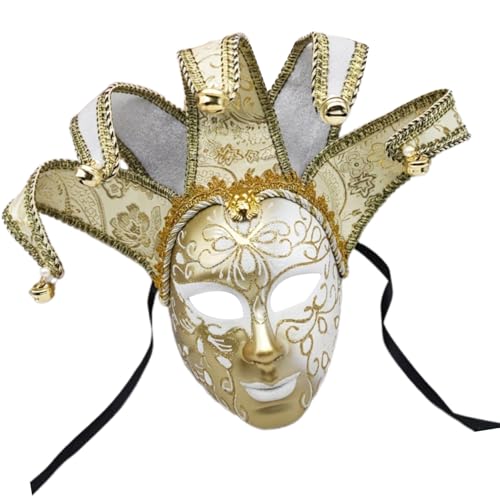 Illkjasfc Maskerade mit Glocken, Vintage-Komödie, Maskerade, Dekoration für Männer und Frauen, Halloween, Halloween Illkjasfc Maskerade mit Glocken, Vintage-Komödie, Maskerade, Dekoration für Männer und Frauen, Halloween, Halloween von Illkjasfc