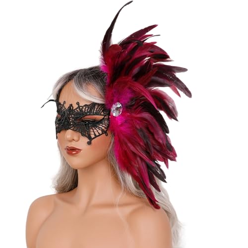 Illkjasfc Maskeraden für Damen, gefiederte Strasssteine, Venezianer, Party, Abend, Abschlussball, Halloween, Cosplay, Kostüm, Zubehör-Set für Männer, Erwachsene, Frauen Illkjasfc Maskeraden für Damen, gefiederte Strasssteine, Venezianer, Party, Abend, Abschlussball, Halloween, Cosplay, Kostüm, Zubehör-Set für Männer, Erwachsene, Frauen von Illkjasfc