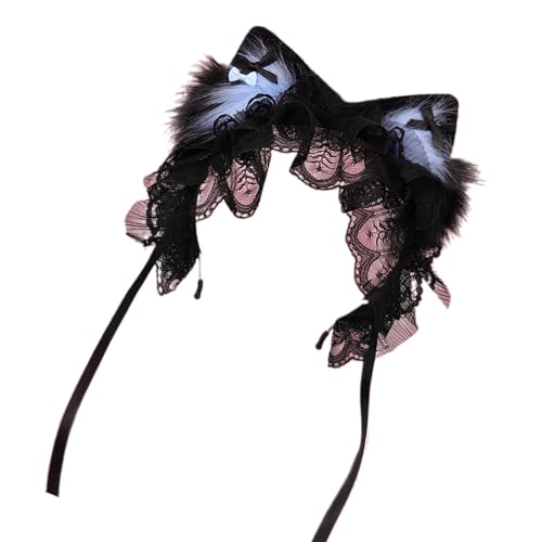 Illkjasfc Plüsch-Katzenohren-Haarband, süße Lolitas, Kopfbedeckung, Haarschmuck, Halloween, Cosplay, Party, Kostüm für Damen und Mädchen, Lolitas, Kopfbedeckung von Illkjasfc