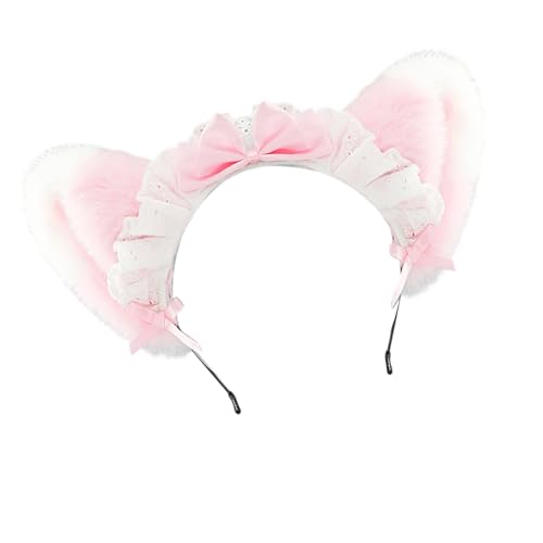 Illkjasfc Plüsch-Ohr-Stirnband für Dienstmädchen, Cosplay, Kostümpartys, weiche Schleife, Haarschmuck mit 6 Farben, Gothic-Stil, Dienstmädchen, Katzen, Ohr-Haarband Illkjasfc Plüsch-Ohr-Stirnband für Dienstmädchen, Cosplay, Kostümpartys, weiche Schleife, Haarschmuck mit 6 Farben, Gothic-Stil, Dienstmädchen, Katzen, Ohr-Haarband von Illkjasfc