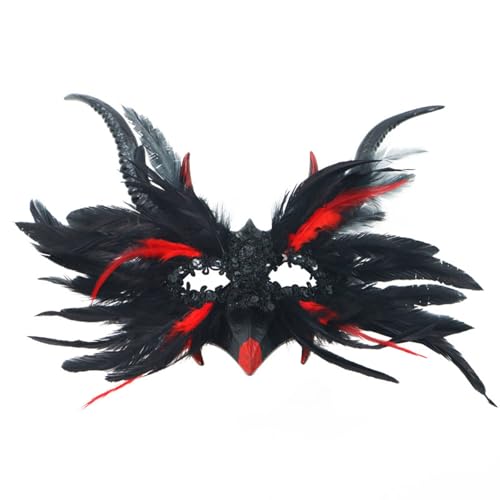 Illkjasfc Venezianer-Auge, gefiedert, halbes Gesicht, für Maskeraden, Bälle, Halloween, Party, Cosplay, Foto, Karneval, Kostümzubehör-Set für Männer, Erwachsene, Frauen Illkjasfc Venezianer-Auge, gefiedert, halbes Gesicht, für Maskeraden, Bälle, Halloween, Party, Cosplay, Foto, Karneval, Kostümzubehör-Set für Männer, Erwachsene, Frauen von Illkjasfc