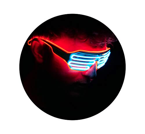 Illuminated Apparel Leuchtkleidung blau & rot neon blinkende Brille für glitzende Fest/Festspiele und | ravepartys von Illuminated Apparel