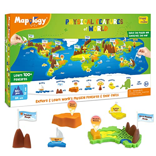 Imagimake Mapology Physical Features of World – Geographie für Kinder – Kinderpuzzle – Lern- und Lernspielzeug für Kinder 5–7 – Geschenk für 5, 6, 7, 8 und 9 Jahre alte Jungen und Mädchen Imagimake Mapology Physical Features of World – Geographie für Kinder – Kinderpuzzle – Lern- und Lernspielzeug für Kinder 5–7 – Geschenk für 5, 6, 7, 8 und 9 Jahre alte Jungen und Mädchen von Imagimake
