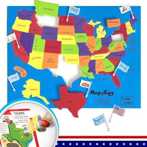 Imagimake Mapology USA Lernkarten mit USA-Karte Puzzle Imagimake Mapology USA Lernkarten mit USA-Karte Puzzle von Imagimake