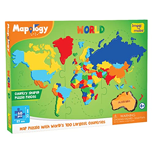 Imagimake: Mapology World- Weltkarte und ihre Länder- Lernhilfe & Lernspielzeug- Puzzle- für Kinder ab 4 Jahren von Imagimake