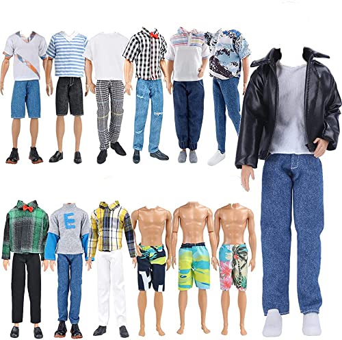 IMAGINE Fantastische Packung mit 10 Stück = 5 Sets Mode Freizeitkleidung Kleidung Outfit für 30,5 cm Junge Puppe zufälliger Stil (Lederjacke + Freizeitkleidung + Bademode) von IMAGINE