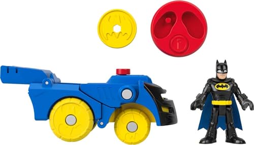 Fisher-Price Imaginext HGX91 - DC Super Friends Head Shifters Batman-Figur und verwandelbares Batmobil-Fahrzeug für Rollenspiele, Spielzeug für Kinder ab 3 Jahren von Fisher-Price