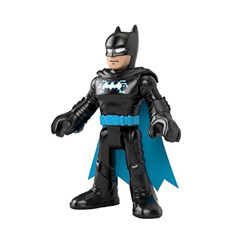 IMAGINEXT DC SUPER FRIENDS Batman XL Bat-Tech Blue - 25,4 cm große Figur, bewegliche Gliedmaßen, weicher Stoffumhang, für Kinder von 3 bis 8 Jahren, GXH58 von Imaginext