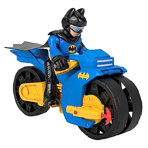 Fisher-Price Imaginext DC Super Friends Batman-Spielzeug, XL Batcycle mit Abschussvorrichtung für Projektile und XL Batman-Figur, jeweils 25 cm, HNM32 von Fisher-Price