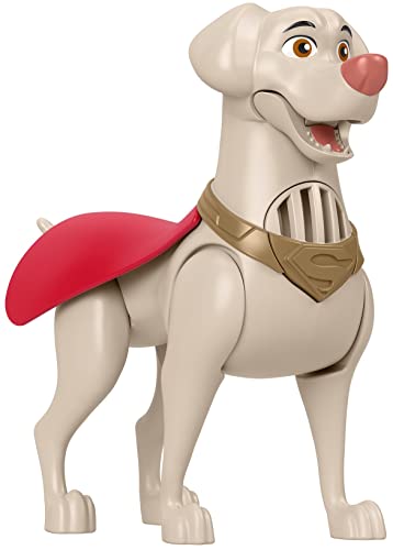 Fisher-Price DC Super Pets HJF30 - Bellender Krypto Figur, 15 cm großer beweglicher Spielzeughund mit Geräuschen, für Vorschulkinder ab 3 Jahren von DC Comics