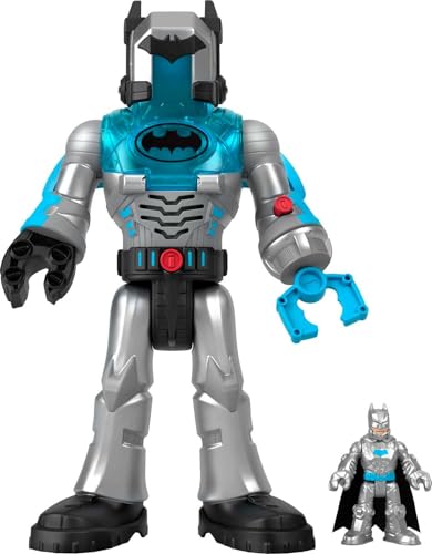 Imaginext HMK88 DC Super Friends Batman-Spielzeug, 30 cm Roboterspielzeug mit Lichtern, Geräuschen und einsetzbarer Figur, Grau, Spielzeug für Kinder ab 3 Jahren von Fisher-Price