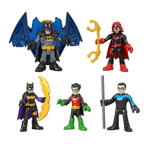 Imaginext DC Super Friends Batman Spielzeugset mit 5 beweglichen Figuren und 7 Rollenspielzubehörteilen, Familien-Multipack, Vorschulspielzeug, HML03 von Fisher-Price