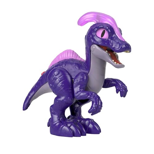 Imaginext Fisher-Price HML43 Jurassic World Dinosaurier-Spielzeug, Deluxe Parasaurolophus XL Dinosaurier 25,4 cm große Figur mit Licht- und Soundeffekten, Vorschulkinder, für Kinder ab 3 Jahren von Fisher-Price