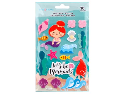 Fantasievolle Meerjungfrauen-Aufkleber mit Relief, 210 x 130 mm, in Blisterverpackung. Fantasievolle Meerjungfrauen-Aufkleber mit Relief, 210 x 130 mm, in Blisterverpackung. von Imaginovo Liderpapel
