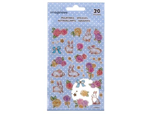 Imagovo-Sticker mit Blumen und Kaninchen aus Papier, 190 x 104 mm, in Blisterverpackung. Imagovo-Sticker mit Blumen und Kaninchen aus Papier, 190 x 104 mm, in Blisterverpackung. von Imaginovo Liderpapel
