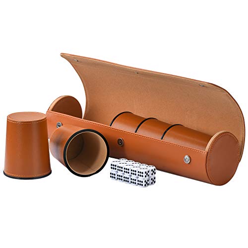 ImnBest 5X PU Würfelset, leiser Würfelbecher mit 25 Würfeln, spezielle Aufbewahrungs- und Transportbox aus Kunstleder, mit Magnetabdeckung, Partyspielzeug. ImnBest 5X PU Würfelset, leiser Würfelbecher mit 25 Würfeln, spezielle Aufbewahrungs- und Transportbox aus Kunstleder, mit Magnetabdeckung, Partyspielzeug. von ImnBest