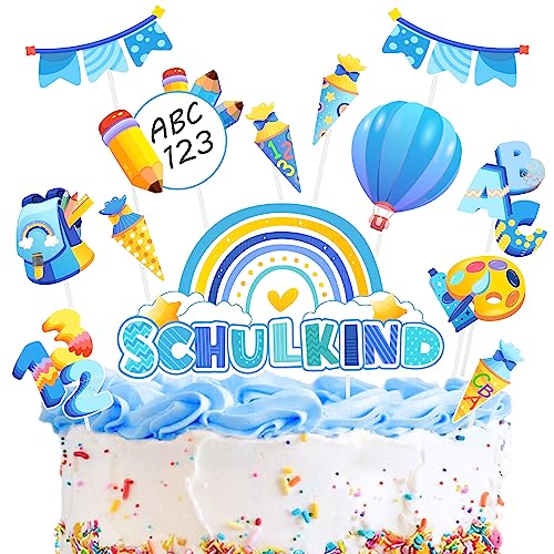 ImnBest Schulanfang Tortendeko Junge Kuchendeko Schulanfang Tortendeko Einschulung - Cupcake Topper Dekorationen ABC 123 Für Schulkind Geschenk und Party Deko Perfekten Schulanfangskuchen ImnBest Schulanfang Tortendeko Junge Kuchendeko Schulanfang Tortendeko Einschulung - Cupcake Topper Dekorationen ABC 123 Für Schulkind Geschenk und Party Deko Perfekten Schulanfangskuchen von ImnBest