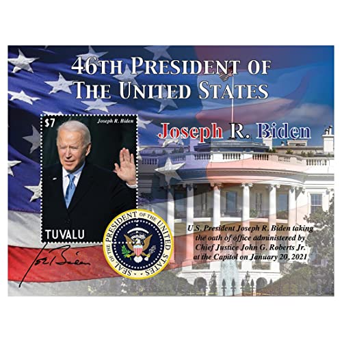 Präsident Joe Biden 2021, 46. Präsident der Vereinigten Staaten – Sammlerstück Souvenir Stempel – Mint Never Hinged von Imperial Mint