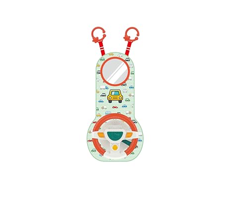 Impulse Activity Spiel & Spielboard fürs Auto Kinderlenkrad fürs Auto - Auto Spielzeug Baby Rücksitz Baby Spielzeug Autofahrt Babyreisebegleiter ab 0-18 Monate mit Ton Raschel Beschäftigung Autofahrt von Impulse