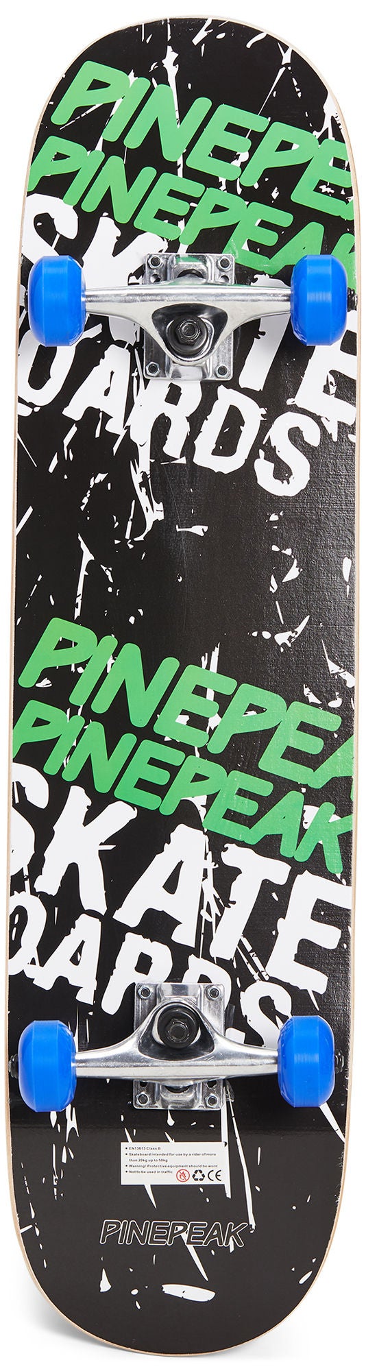 Pinepeak Skateboard, Schwarz/Grün von Pinepeak
