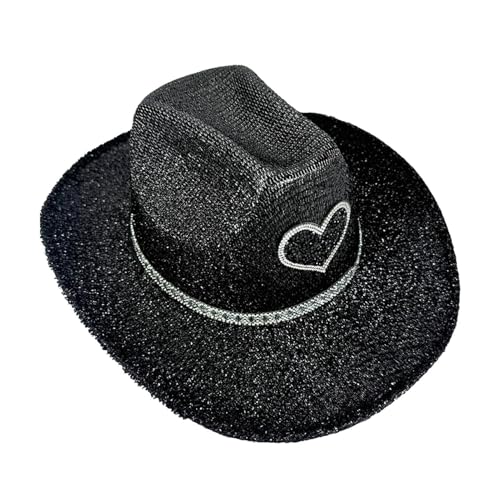 Imtrub Cowgirl-Hut mit Glitzer, Western-Disco-Cowboyhut, Cosplay-Requisiten, Kostümzubehör für Halloween, Geburtstagsparty Imtrub Cowgirl-Hut mit Glitzer, Western-Disco-Cowboyhut, Cosplay-Requisiten, Kostümzubehör für Halloween, Geburtstagsparty von Imtrub