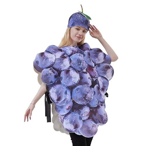 Imtrub Fruchtkostüm,Lila Weintrauben Kostüm Mit Hut - Realistisches Verkleidungskostüm Für Rollenspiel Halloween Party Cosplay Bühnenauftritt Imtrub Fruchtkostüm,Lila Weintrauben Kostüm Mit Hut - Realistisches Verkleidungskostüm Für Rollenspiel Halloween Party Cosplay Bühnenauftritt von Imtrub