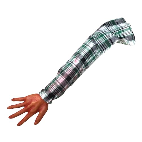 Imtrub Gefälschte Körperteile, 55,9 cm, abgetrennter Arm mit karierter Stoffhülle, wiederverwendbar, gruselige Halloween-Requisiten für Cosplay, Trickstreich, Film, Spukhaus von Imtrub