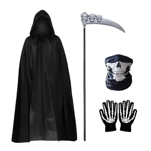 Imtrub Kapuzenumhang | Halloween-Vampir-Kapuzenumhang, Unisex, volle Länge, Bademäntel mit Handschuhen, verstellbar, Kostüme, für Maskerade, Geburtstag, Urlaub von Imtrub
