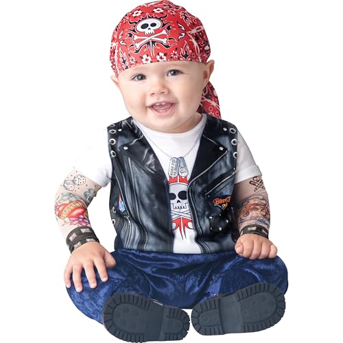 Rocker Biker Kostüm für Babys bunt 74/80 (12-18 Monate) von In Character
