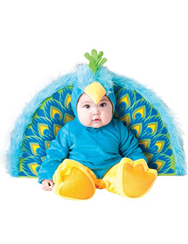 InCharacter Süsses Pfau Babykostüm Premium blau-gelb 74/80 (12-18 Monate) von Fun World