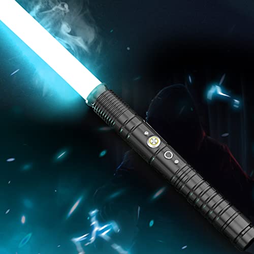 InLoveArts Lichtschwert, RGB 7 Farben Lasersaber mit Metall-Hilt, Force FX Duell-Lichtschwert, Spielzeug für Erwachsene und Kinder (77 cm, schwarz) von InLoveArts