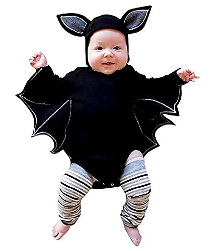Inception Pro Infinite - (9/12 Monate Halloween Verkleidung Kostüm Cosplay Karneval - Fledermaus Kostüm + Hut mit Ohren für Baby, Kleinkind, Baby, Baby von Inception Pro Infinite