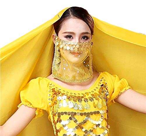 Inception Pro Infinite - Odalisque Gesichtsschleier - Bauchtanz - Zubehör - Mädchen - Frau - Karneval - Mädchen - Gelb und Gold - Geschenkidee für Weihnachten und Geburtstag Inception Pro Infinite - Odalisque Gesichtsschleier - Bauchtanz - Zubehör - Mädchen - Frau - Karneval - Mädchen - Gelb und Gold - Geschenkidee für Weihnachten und Geburtstag von Inception Pro Infinite