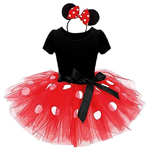 Mickey Mouse Kostüm - Kleid - Kostüm - Body - Tutu - Minnie - Tüll - Stirnband - Karneval - Halloween - Accessoires - Mädchen - Größe 130-6 Jahre - Fuchsia von Inception Pro infinite