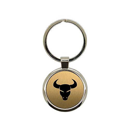 Inconnu Schlüsselanhänger aus Metall, gebürstet, Gravur Laser Stier, rund Inconnu Schlüsselanhänger aus Metall, gebürstet, Gravur Laser Stier, rund von Inconnu