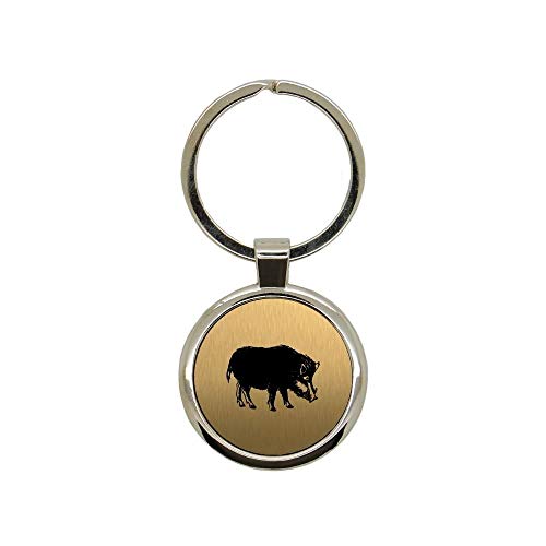 Inconnu Schlüsselanhänger aus Metall, gebürstet, Gravur Laser Wildschwein, 04, Flaschenöffner von Inconnu