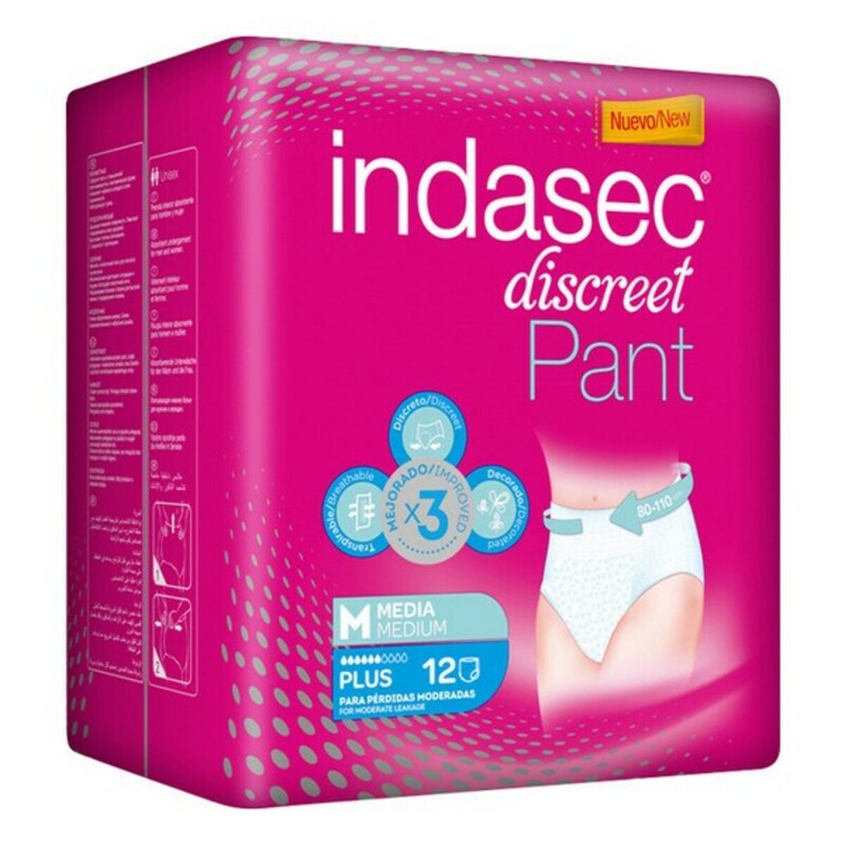 Windeln für Pflegebedürftige Personen Pant Plus Indasec Pant Plus (12 uds) 12 Stück (Parapharmazie) von Indasec