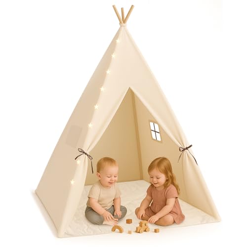 Indiluc Kinderzelt Tipi mit Matratze + LED-Lichter-Set, modernes und langlebiges Kinderhaus zum Spielen und Ausruhen zu Hause Indiluc Kinderzelt Tipi mit Matratze + LED-Lichter-Set, modernes und langlebiges Kinderhaus zum Spielen und Ausruhen zu Hause von Indiluc
