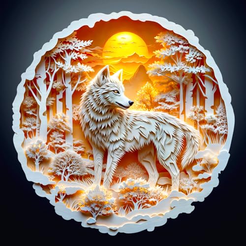 Individz Holzpuzzle für Erwachsene Kinder, Einzigartige Tierförmige 3D Wolf Wooden Puzzle, Kreatives Geburtstagsgeschenk für Erwachsene(L-34 * 33.7cm-300 Stück) von Individz
