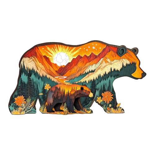 Individz Holzpuzzle für Erwachsene Kinder, Einzigartige Tierförmige Bär im Wald Wooden Puzzle, Kreatives Geburtstagsgeschenk für Erwachsene(L-39.1 * 21cm-205 Stück) Individz Holzpuzzle für Erwachsene Kinder, Einzigartige Tierförmige Bär im Wald Wooden Puzzle, Kreatives Geburtstagsgeschenk für Erwachsene(L-39.1 * 21cm-205 Stück) von Individz