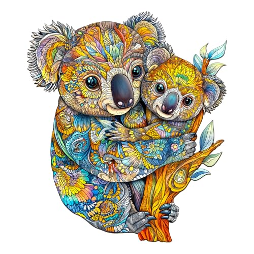 Individz Holzpuzzle für Erwachsene Kinder, Einzigartige Tierförmige Koala-Familie Wooden Puzzle, Kreatives Geburtstagsgeschenk für Erwachsene(L-34 * 29.4cm-230 Stück) von Individz