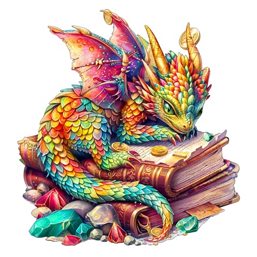 Individz Holzpuzzle für Erwachsene Kinder, Einzigartige Tierförmige Juwelen-Drache Wooden Puzzle, Kreatives Geburtstagsgeschenk für Erwachsene(L-34 * 32cm-240 Stück) von Individz