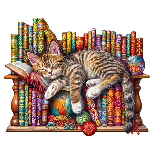 Individz Holzpuzzle für Erwachsene Kinder, Einzigartige Tierförmige Schlafende Zibetkatze Wooden Puzzle, Kreatives Geburtstagsgeschenk für Erwachsene(L-34 * 29cm-280 Stück) von Individz