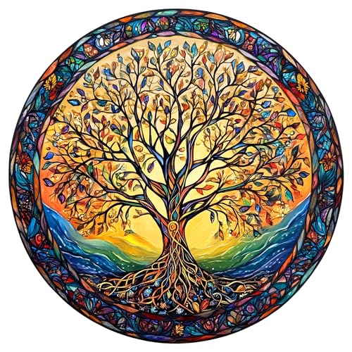 Individz Holzpuzzle für Erwachsene Kinder, Einzigartige Tierförmige Der Lebensbaum Wooden Puzzle, Kreatives Geburtstagsgeschenk für Erwachsene(L-34 * 34cm-300 Stück) von Individz