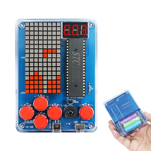 DIY Elektronik Spielekonsole Löten Bausatz,DIY Elektronik-Lötübungsset mit Acrylgehäuse,4 Retro-Spiele,Lötübungskits Retro-Spielekonsolen für Anfänger, die das Löten Lernen DIY Elektronik Spielekonsole Löten Bausatz,DIY Elektronik-Lötübungsset mit Acrylgehäuse,4 Retro-Spiele,Lötübungskits Retro-Spielekonsolen für Anfänger, die das Löten Lernen von Indrnif