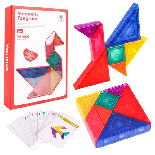 Tangram Magnetisches 3D Magnetpuzzle mit 7 Bausteinen und 55 Herausforderungen, Magnetspiel Kreatives Puzzle, Geometrische Formen Puzzle, Vorschule Baustein Spielzeug Feinmotorik Tangram Magnetisches 3D Magnetpuzzle mit 7 Bausteinen und 55 Herausforderungen, Magnetspiel Kreatives Puzzle, Geometrische Formen Puzzle, Vorschule Baustein Spielzeug Feinmotorik von Indrnif