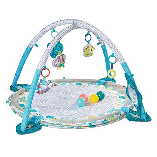 Infantino Jumbo Activity Gym & Ball Pit Transformable 3-in-1 Playmat, Sensory-Stimulating, for Infants and Toddlers with 20 Balls for Ultimate Fun, Multicoloured von INFANTINO