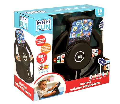 Cefa Toys - Infinifun Mein erstes elektronisches Lenkrad, inklusive Fahrsimulationsspiele, Zahlen, Formen, Farben und Orte, zweisprachig Spanisch-Englisch, für Kinder ab 18 Monaten Cefa Toys - Infinifun Mein erstes elektronisches Lenkrad, inklusive Fahrsimulationsspiele, Zahlen, Formen, Farben und Orte, zweisprachig Spanisch-Englisch, für Kinder ab 18 Monaten von Infini Fun