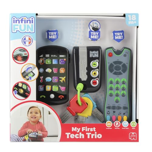 Infini Fun - Mein High Tech Kit - Telefon, Fernbedienung und Schlüssel - Kinderspiel Imitation - Tiere, Zahlen, Farben und Formen entdecken - Lernspiele für Babys - ab 12 Monaten Infini Fun - Mein High Tech Kit - Telefon, Fernbedienung und Schlüssel - Kinderspiel Imitation - Tiere, Zahlen, Farben und Formen entdecken - Lernspiele für Babys - ab 12 Monaten von Infini Fun
